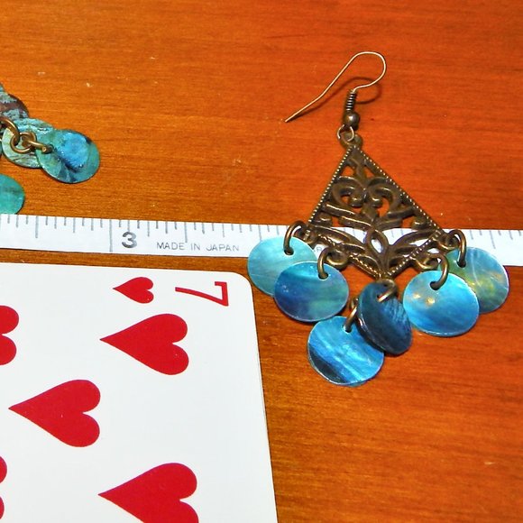 BoHo Dangle Abalone Shell Earrings - Picture 10 of 10